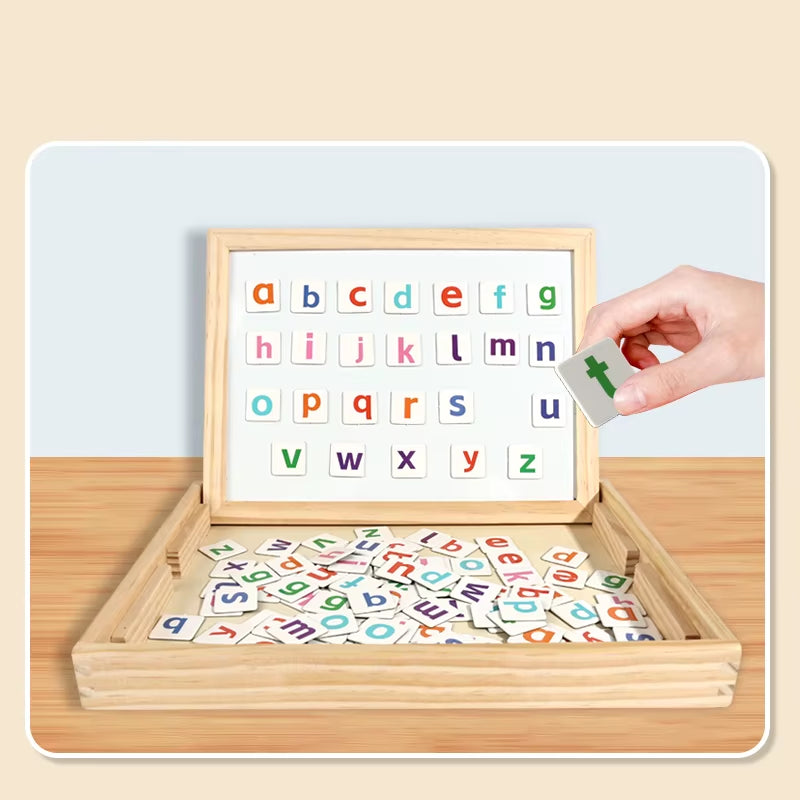 Montessori Children Wooden Math Teaching Aids Digital Baby Educational Puzzle Learning Toys Alphabet Spelling of Words Gift