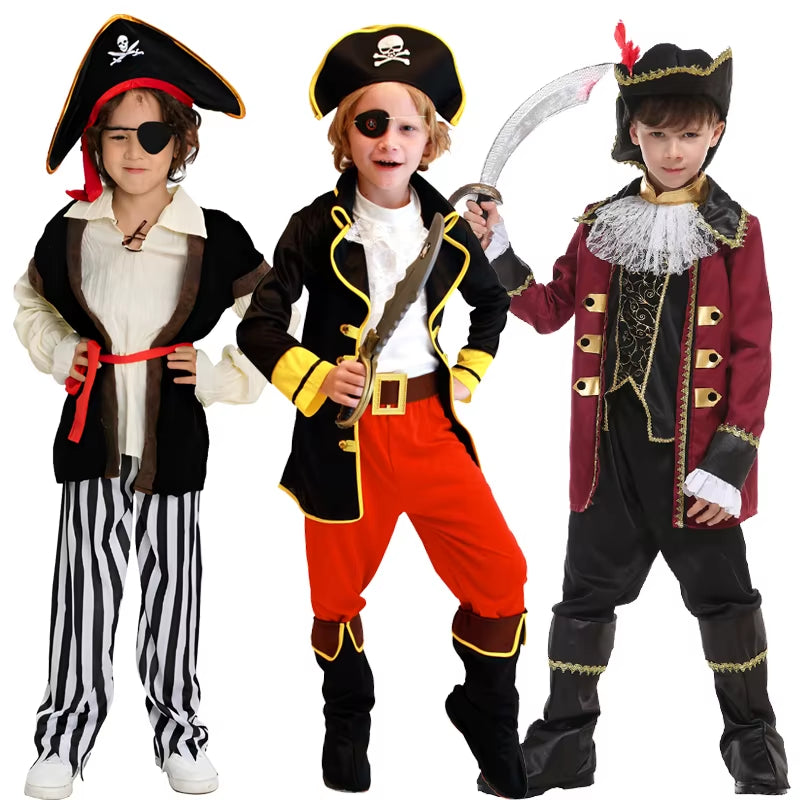 Children'S Halloween Pirate Costumes for Boys Kids Children Pirate Costume Fantasia Infantil Cosplay Clothing