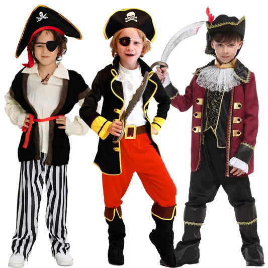 Children'S Halloween Pirate Costumes for Boys Kids Children Pirate Costume Fantasia Infantil Cosplay Clothing