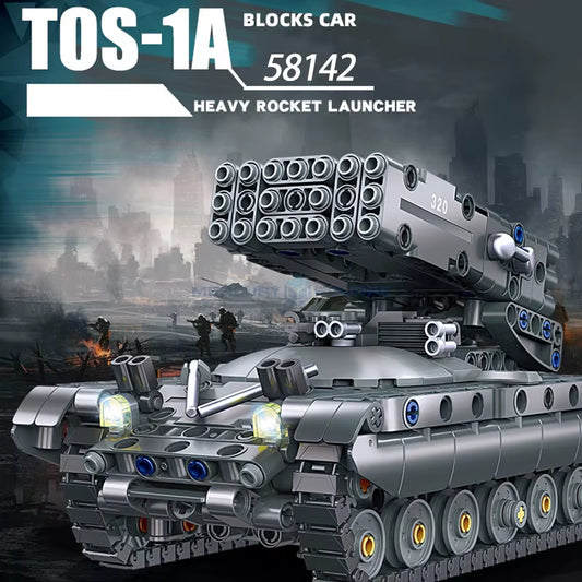58142 TOS-1A Heavy Rocket Launcher Model 583PCS Building Blocks Set MOC Military Tank War Classic Collectible Gift for Boys Kids