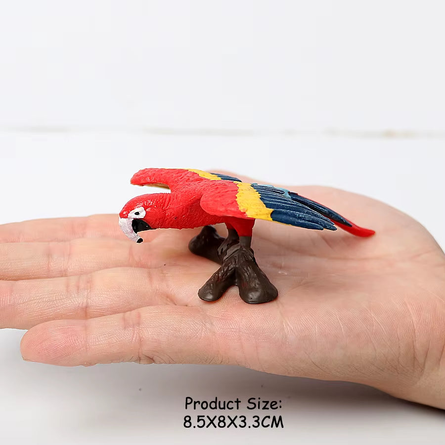 Wild Birds Animals Turkey Macaw Owl Eagles Ostrich Pelican Figurines Toy Animal Action Figure Learning Education Birds Gifts