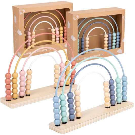 Wooden Account for Children Counting Learning Toys Numbers Arithmetic Calculation Rainbow Beads Puzzle Montessori Education Toy