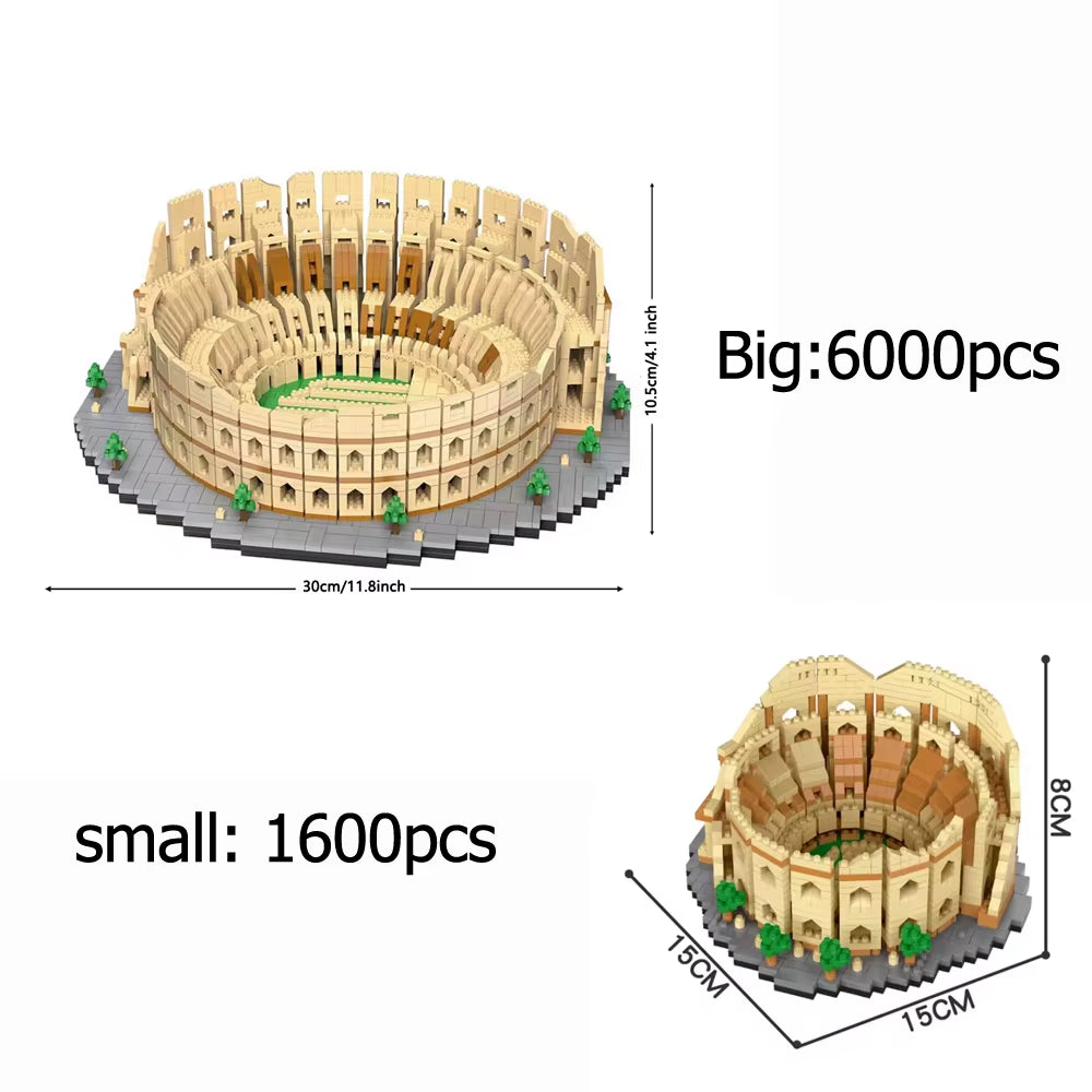Euro Constrution Roma Colosseum Micro Mini Building Blocks for Adult Child Toys Set Arc Triomphe Louvre Big Ben Brick
