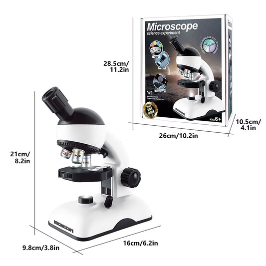 1200X HD Optical Bidirectional Light Microscope Kids Toy Kit Scientific Experiment Child STEM Educational Tool Boy Birthday Gift