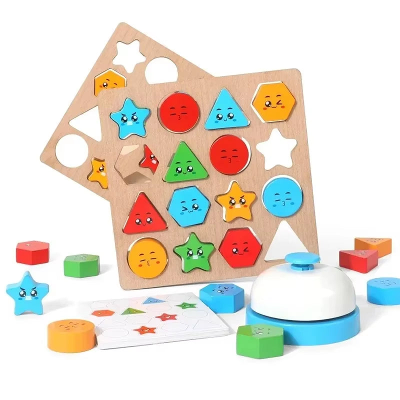 Montessori Shape Recognition Matching Toys Geometric Embedded Board Puzzle Finding Position Kindergarten Enlightenment Teaching