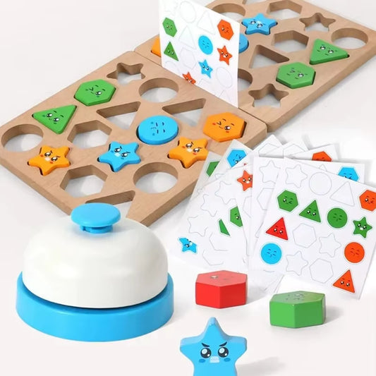 Montessori Shape Recognition Matching Toys Geometric Embedded Board Puzzle Finding Position Kindergarten Enlightenment Teaching