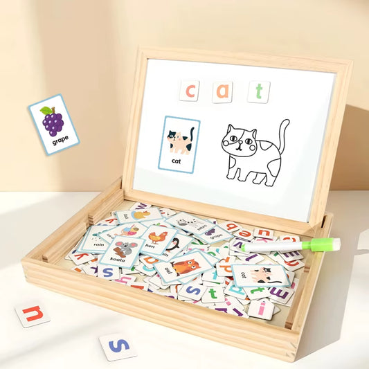 Montessori Children Wooden Math Teaching Aids Digital Baby Educational Puzzle Learning Toys Alphabet Spelling of Words Gift