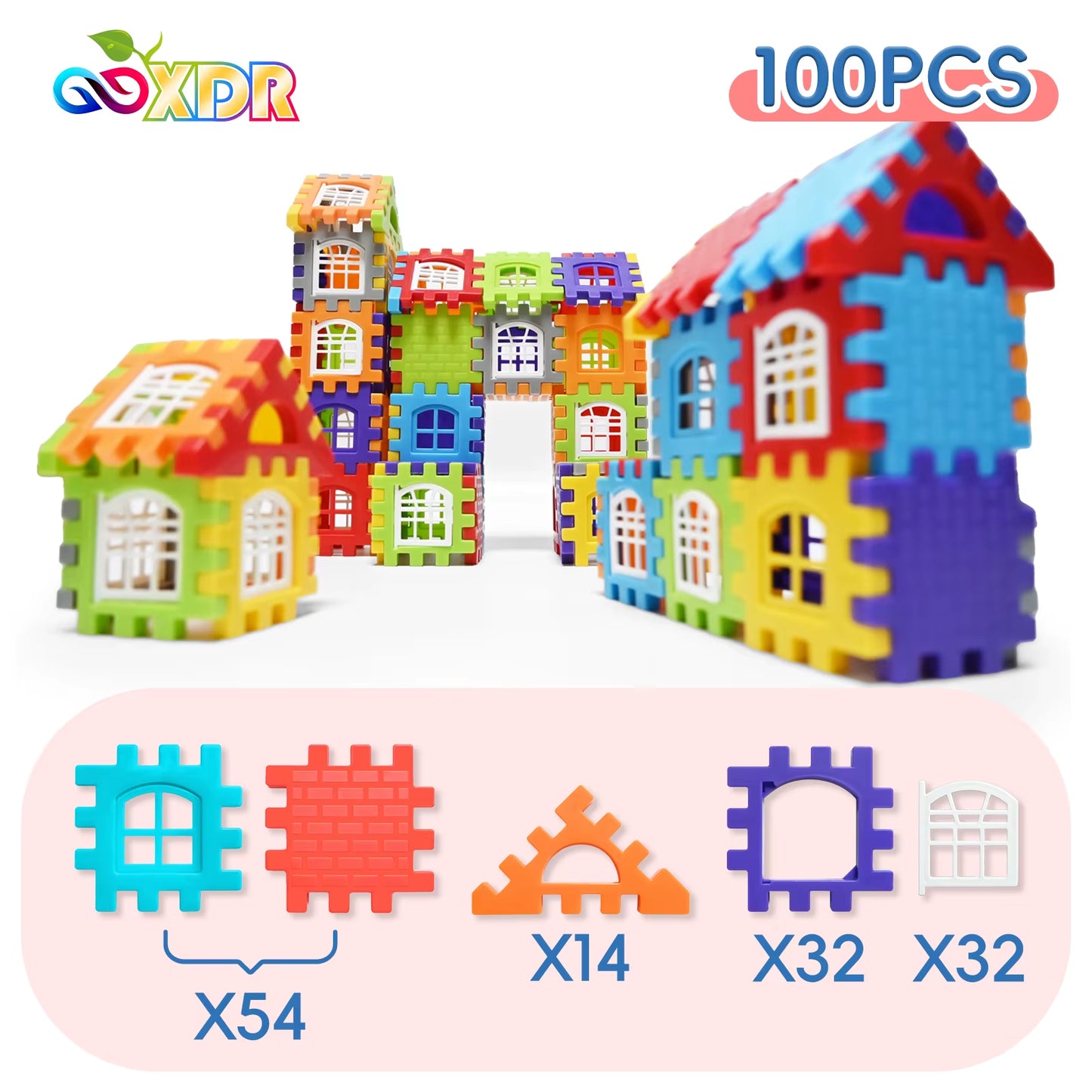 Children Building Houses Building Block Simulation Window Design Colored Kids Puzzle Toys DIY Designer Construction Set Gifts