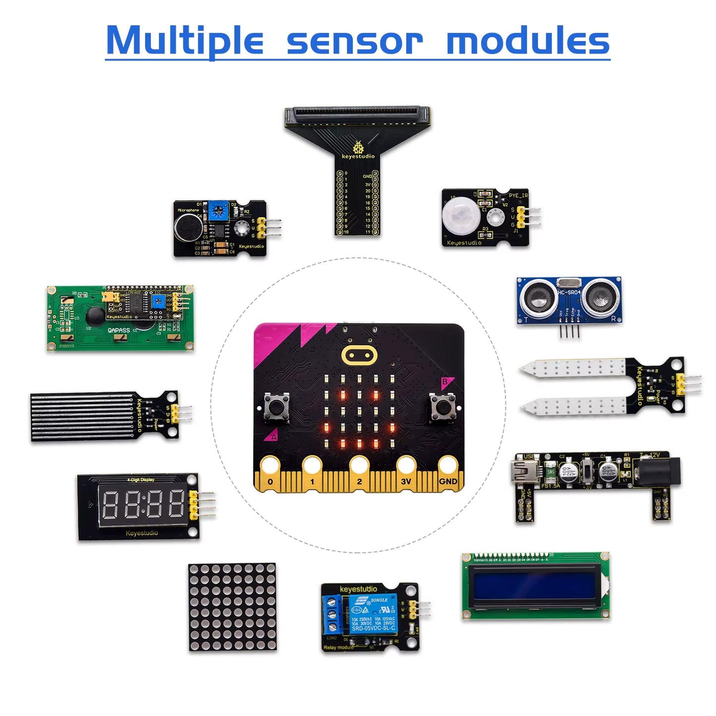Microbit V2.2 Basic Starter Kit for BBC Micro:Bit Kit STEM Programming Student Kit +Tutorial 38 Projects