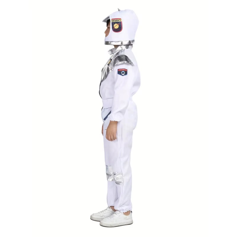 Boy'S Cartoon Astronaut Cosplay Costume, Halloween Dress up One-Piece Jumpsuit & Hat, Kid'S Dress up Outfit for Carnival Party