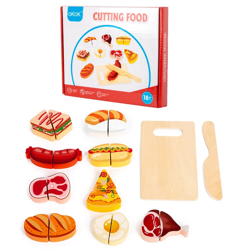 Wooden Pretend Play Simulation Food Fruits Vegetables Toys for Children Kids
