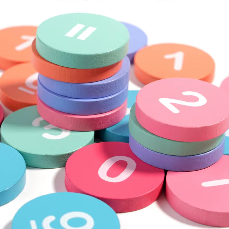 Wooden Ten Frame Sets Toy, Learning Counting and Number, Addition and Subtraction, Mathematics Learning Toy