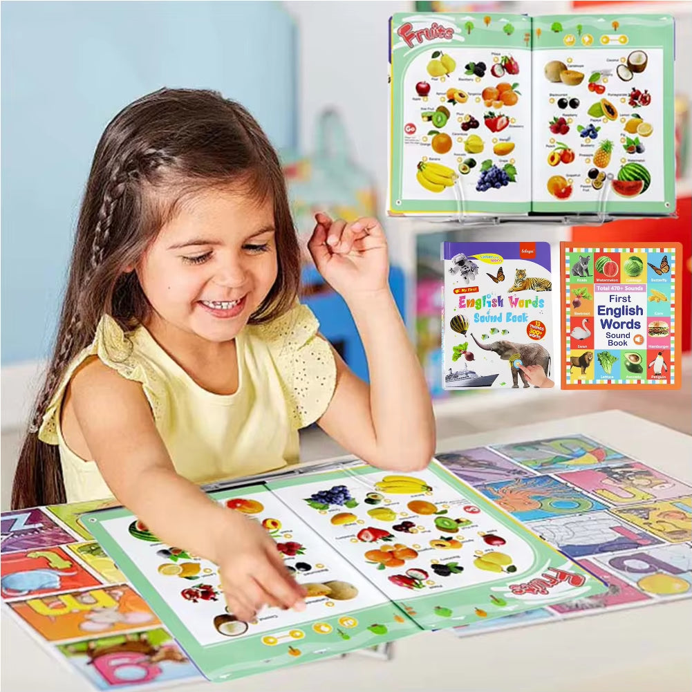 English Learning Talking Book Speech & Early Literacy Tool Interactive Audio Sound Books for Educational Language for Toddlers