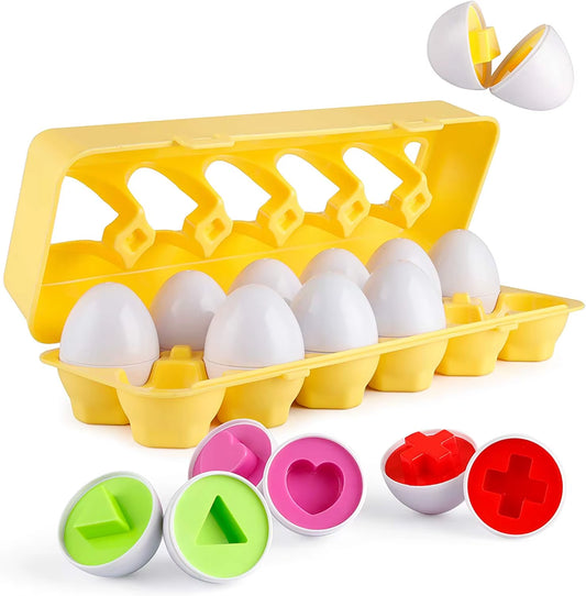 Matching Smart Eggs Toy for Kids 3D Puzzle Montessori Learning Education Toys Color Shape Sorter Game Easter Egg Gifts
