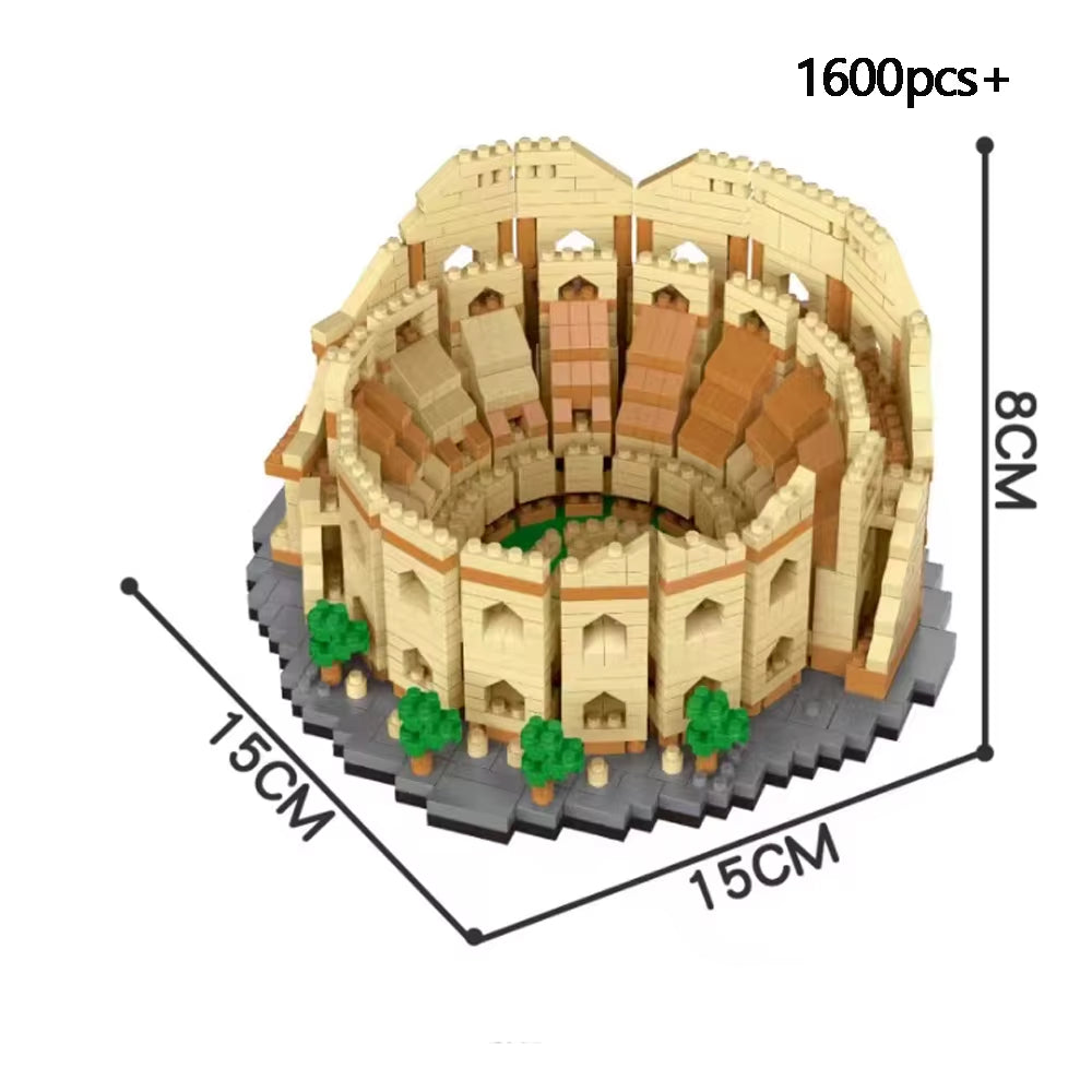 Euro Constrution Roma Colosseum Micro Mini Building Blocks for Adult Child Toys Set Arc Triomphe Louvre Big Ben Brick