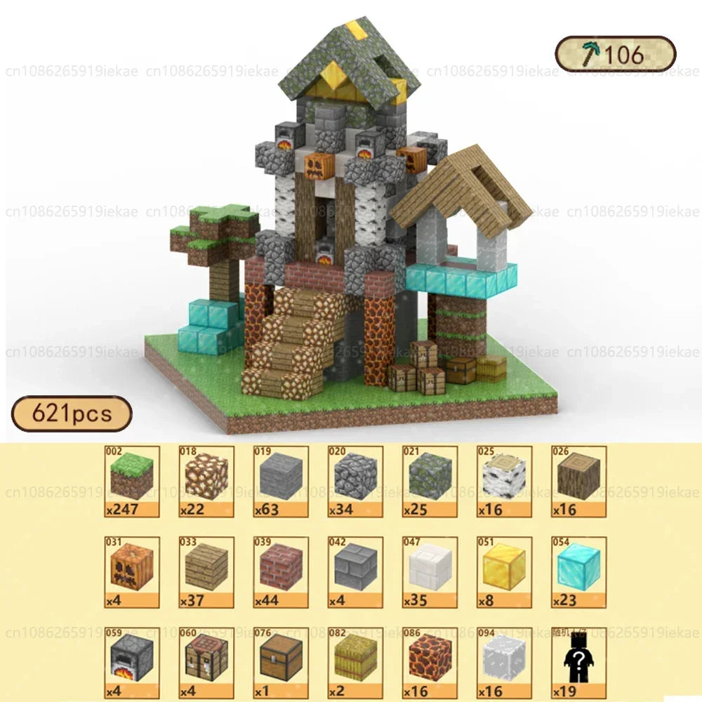 Magnetic Building Blocks Mine World Magnet Cube Set for Boy Girl Kid Age 3+ DIY Model Children Stem Montessori Sensory Toys Gift