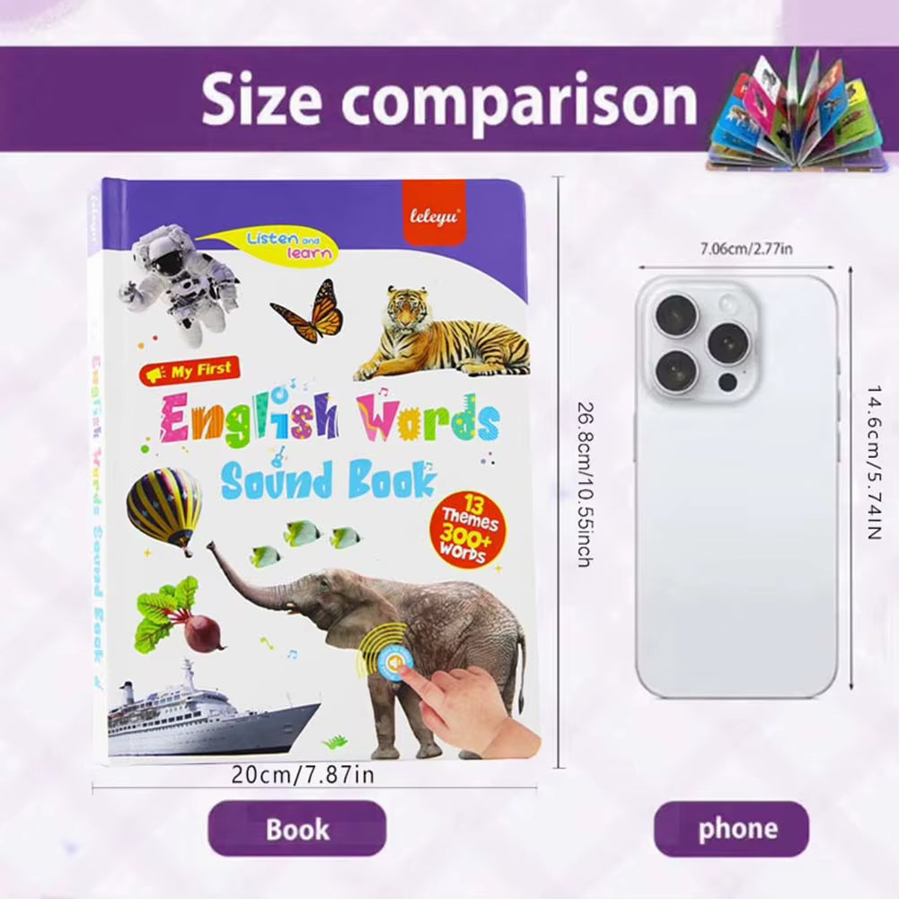 English Learning Talking Book Speech & Early Literacy Tool Interactive Audio Sound Books for Educational Language for Toddlers