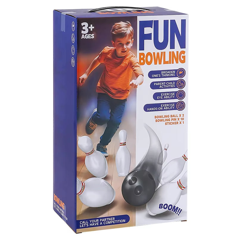 Large 7.5-Inch Bowling Toy for Indoor Sports, Children'S Outdoor Activity Game Equipment, Physical Exercise Set - 10 Pins 2 Ball