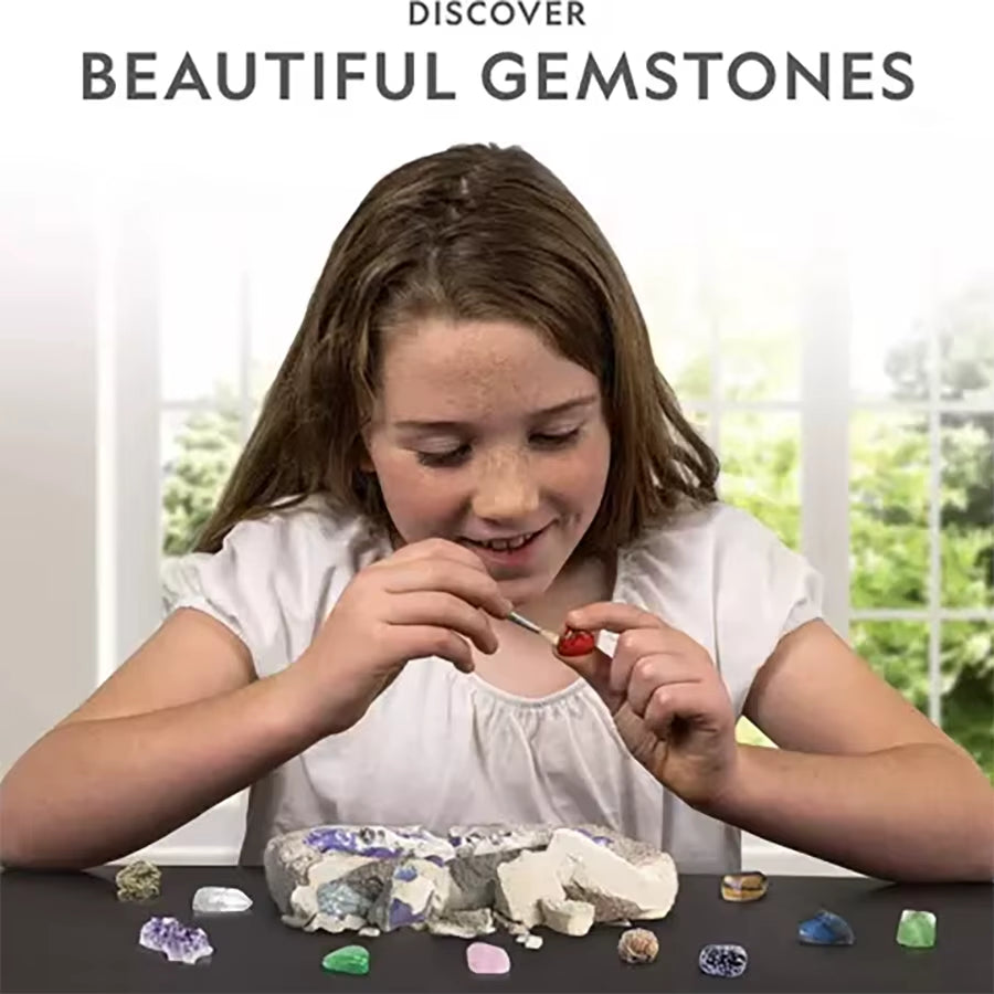 2PCS STEM Mega Dig Kit-Dig up 15 Real Gemstones and Crystals, Science Kit for Kids,Gift for Girls and Boys-Educational & Fun Toy