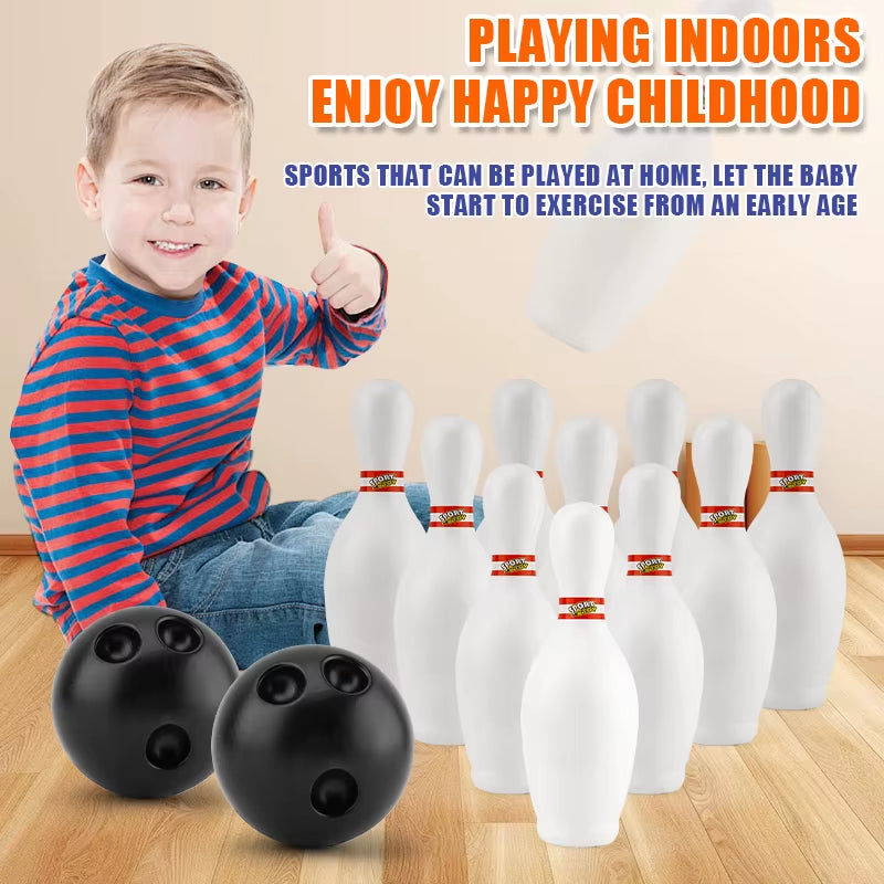 Large 7.5-Inch Bowling Toy for Indoor Sports, Children'S Outdoor Activity Game Equipment, Physical Exercise Set - 10 Pins 2 Ball