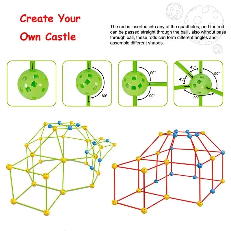 Creative Children Versatile Building Blocks Toy DIY Beaded Tent Funny Paly House Architectural Game Blocks Model Set Toy for Kid