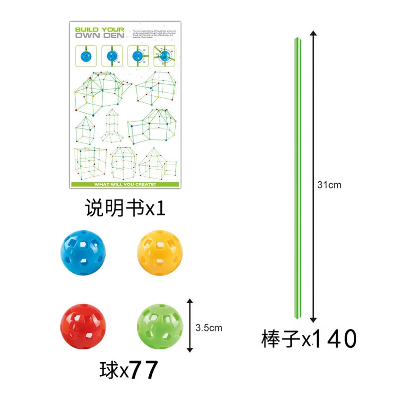 Creative Children Versatile Building Blocks Toy DIY Beaded Tent Funny Paly House Architectural Game Blocks Model Set Toy for Kid