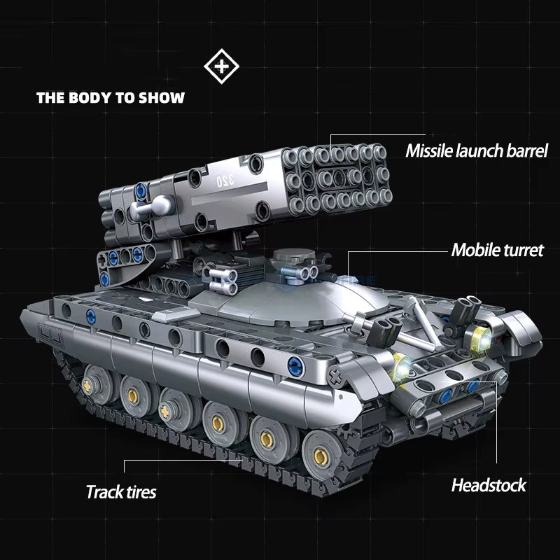 58142 TOS-1A Heavy Rocket Launcher Model 583PCS Building Blocks Set MOC Military Tank War Classic Collectible Gift for Boys Kids