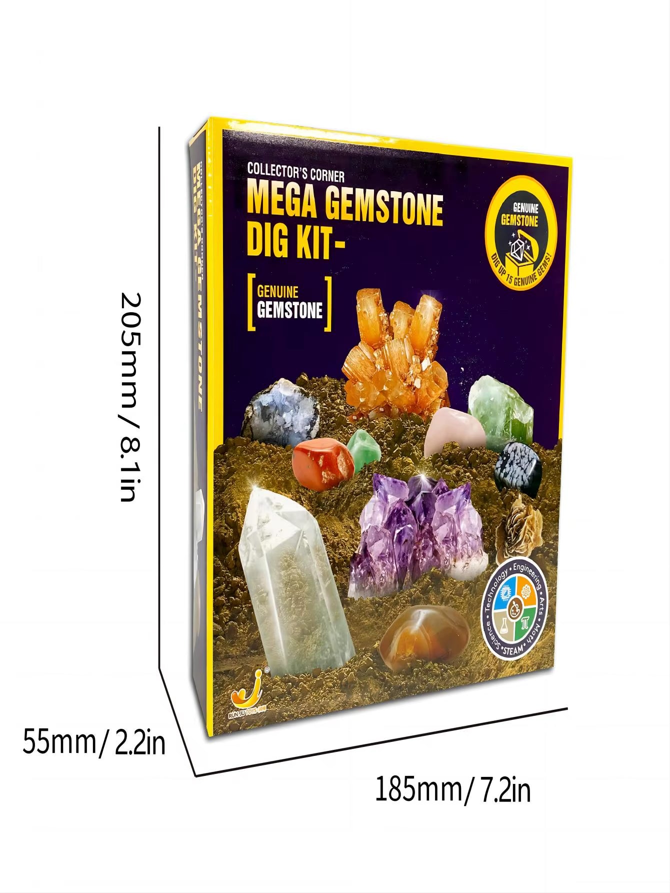2PCS STEM Mega Dig Kit-Dig up 15 Real Gemstones and Crystals, Science Kit for Kids,Gift for Girls and Boys-Educational & Fun Toy