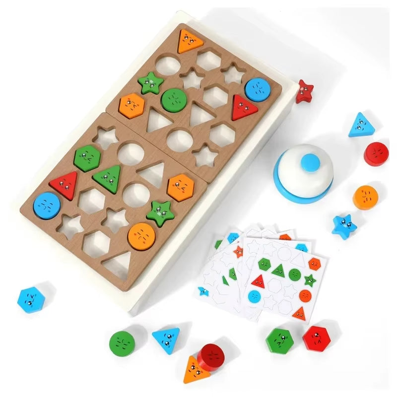 Montessori Shape Recognition Matching Toys Geometric Embedded Board Puzzle Finding Position Kindergarten Enlightenment Teaching
