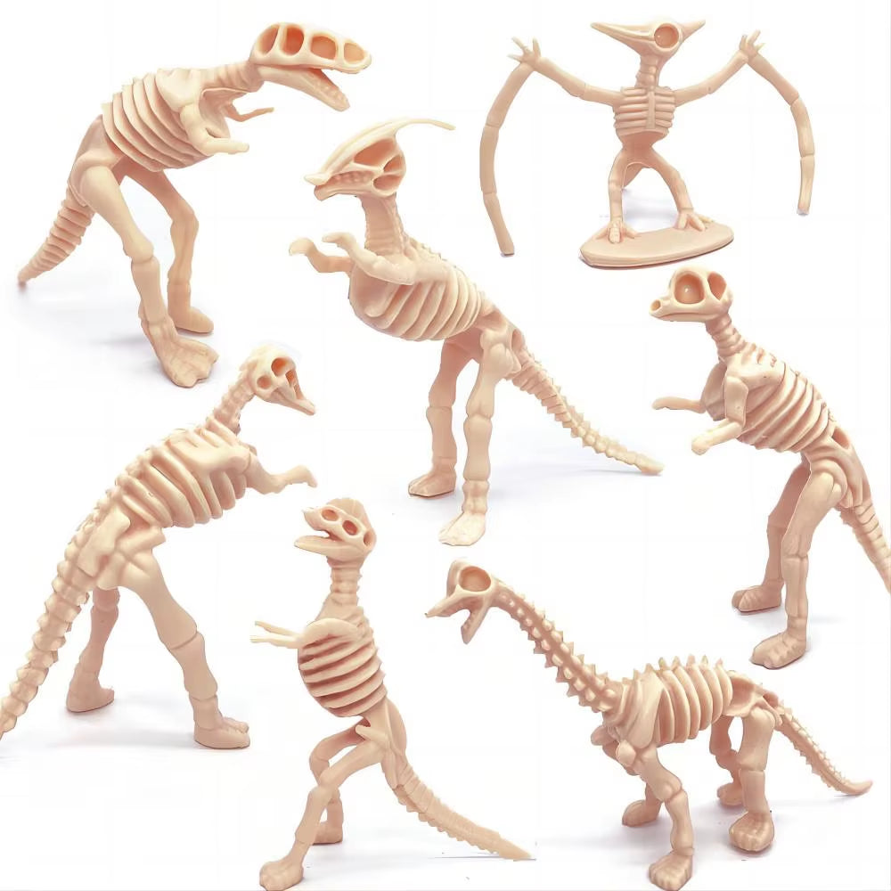 12Pcs/Set Updated Simulated Dinosaurs Skeleton Toy Model Realistic Animals Brachiosaurus Rex Toys for Children Christmas Gifts