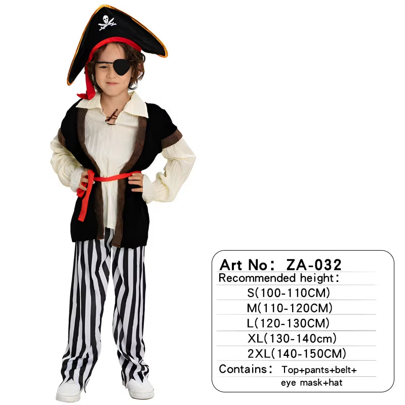 Children'S Halloween Pirate Costumes for Boys Kids Children Pirate Costume Fantasia Infantil Cosplay Clothing