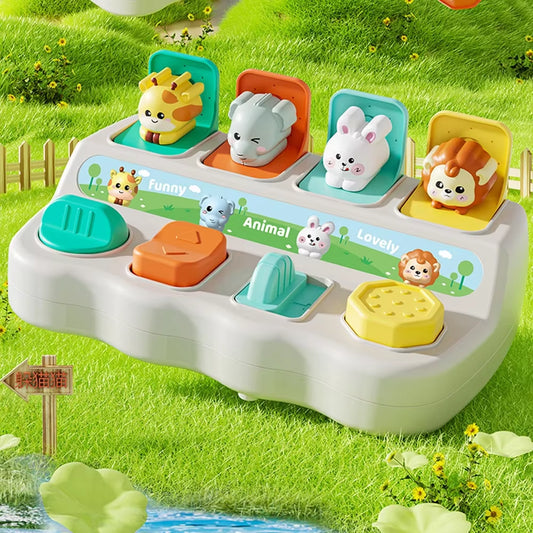 Montessori Pop up Animal Interactive Sensory Toys for Children Enhance Logic and Fine Motor Skills Developmental Educational Toy