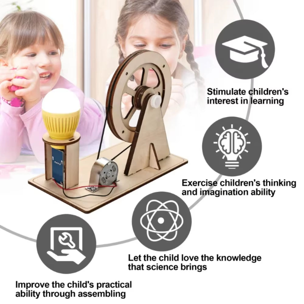 STEM Toys for Boys Girls Science Kits Hand-Cranked Generator Christmas Birthday Gifts for Teens Gift DIY Building Crafts Kit