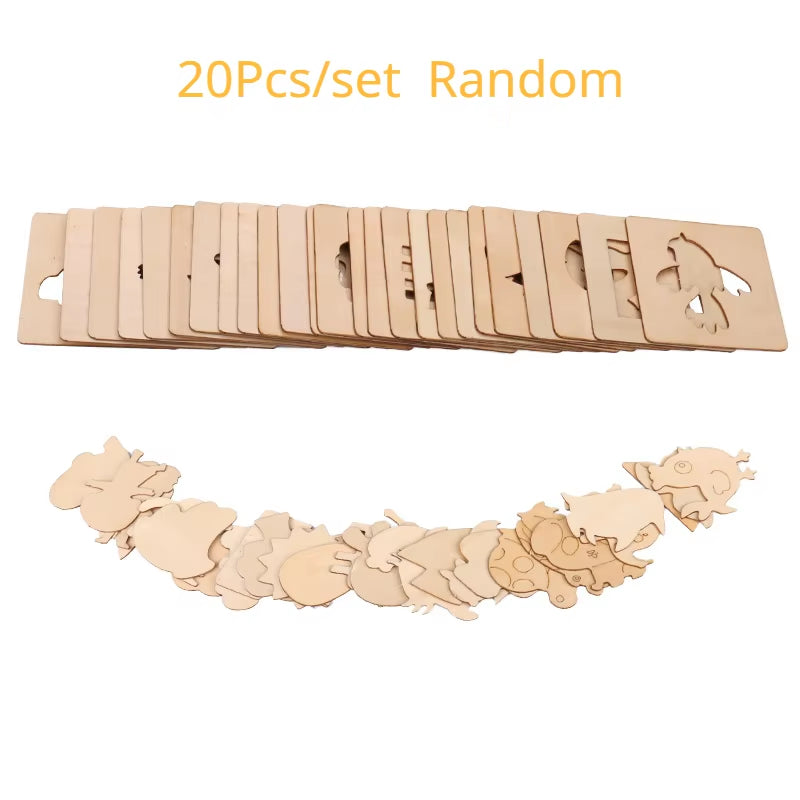 Kids Drawing Toys Montessori DIY Painting Stencils Template Wooden Craft Puzzle Educational Toys for Boys Girls Birthday Gift