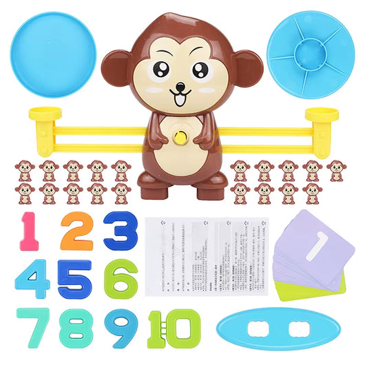 New Montessori Math Toy Monkey Digital Maths Balance Scale Toy Educational Balancing Scale Number Board Game Kids Learning Toys