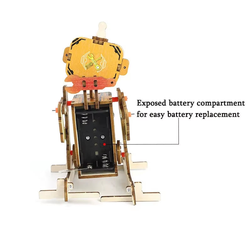 DIY Robot Science 3D Wooden Puzzles Voice Activated Robot STEM Kits Educational Building Blocks Assemble Toy for Kids Teens