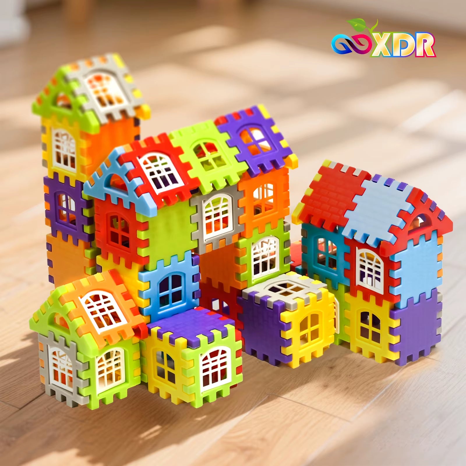 Children Building Houses Building Block Simulation Window Design Colored Kids Puzzle Toys DIY Designer Construction Set Gifts