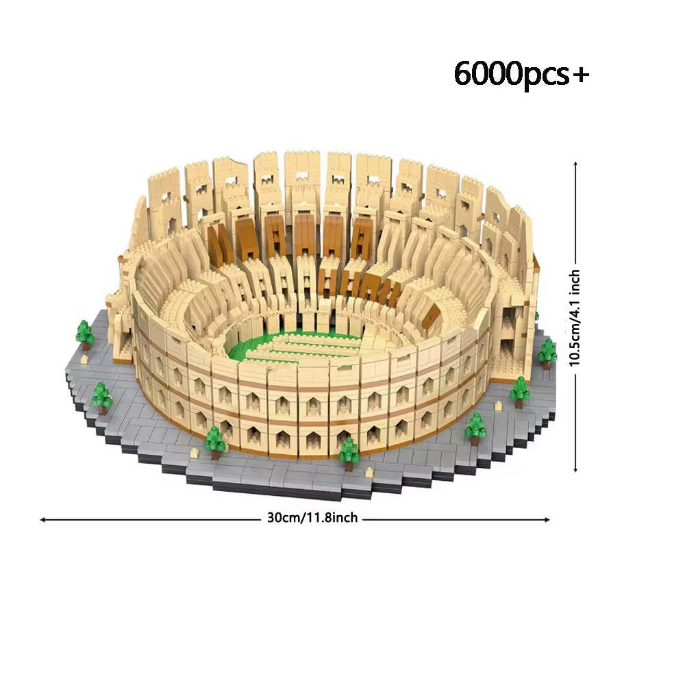 Euro Constrution Roma Colosseum Micro Mini Building Blocks for Adult Child Toys Set Arc Triomphe Louvre Big Ben Brick