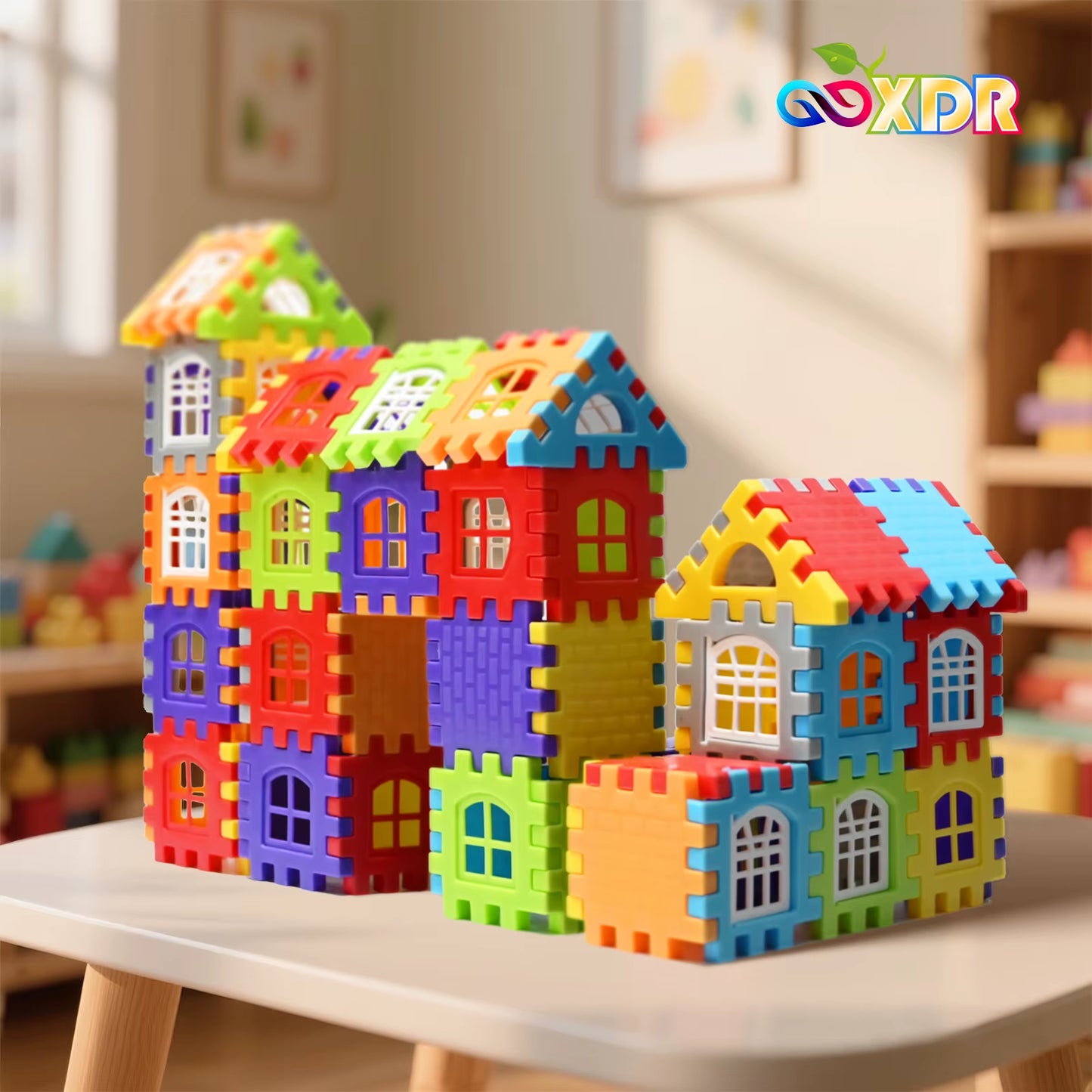 Children Building Houses Building Block Simulation Window Design Colored Kids Puzzle Toys DIY Designer Construction Set Gifts