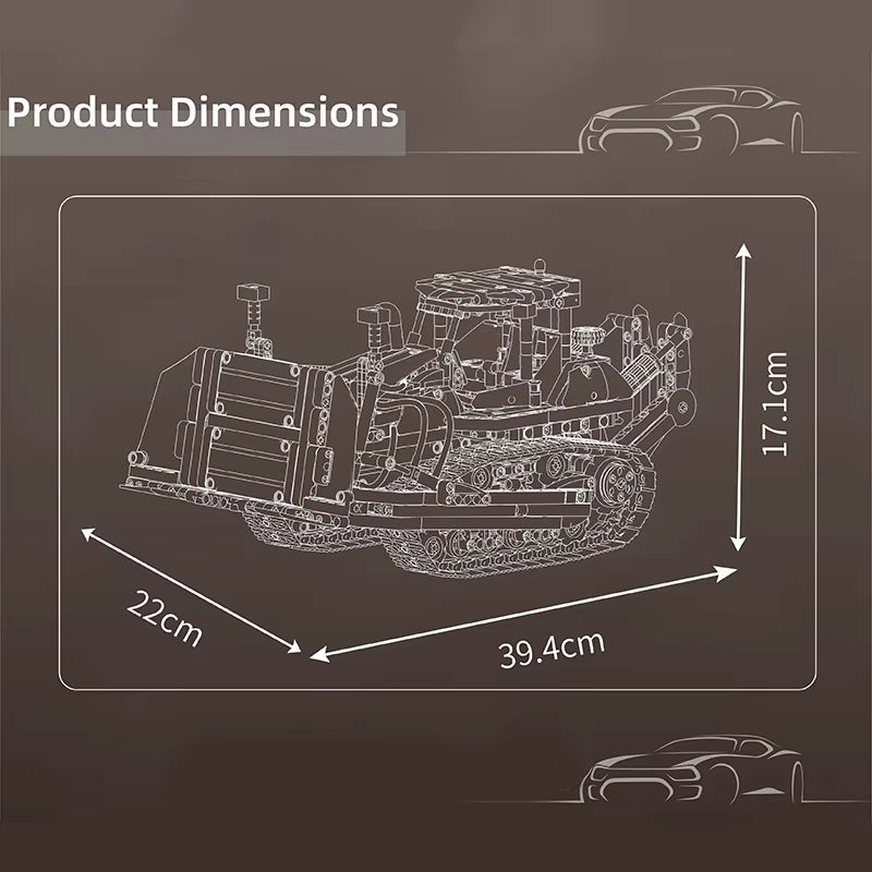 MOULD KING PR756 Pneumatic Bulldozer Building Blocks Set Engineering Vehicle Model MOC Technical Toy Kid Gifts 19019